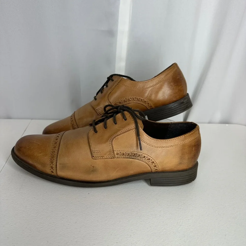 Cole Haan Men's Tan Leather Cap Toe Oxford Dress Shoes‎ Size 11M